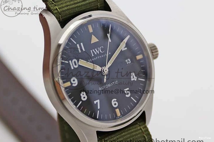 MIROTIME 0126 FastDry Mark XVIII “TRIBUTE TO MARK XI” IW327007 M+F 1:1 Best Edition Black Dial on Green Nylon Strap A 7050